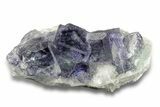 Glass-Clear Cubic Fluorite Crystals on Quartz - China #258443-1